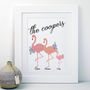 Personalised Family Flamingo Print, thumbnail 2 of 3