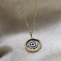 Gold Plated Sterling Silver Evil Eye Round Necklace, thumbnail 9 of 12