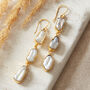 Baroque Pearl Gold Plated Silver Statement Earrings, thumbnail 1 of 6