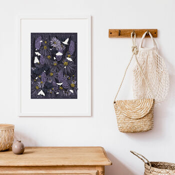 Night Garden Print / Moth Print / Gardening Gift, 3 of 4