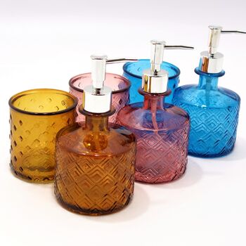 Recycled Glass Bathroom Set | Six Jewel Colours, 4 of 12