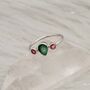 Emerald Pink Tourmaline Silver Ring, thumbnail 6 of 6