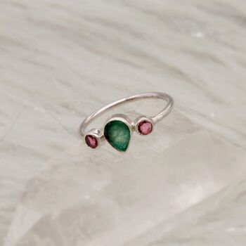 Emerald Pink Tourmaline Silver Ring, 6 of 6