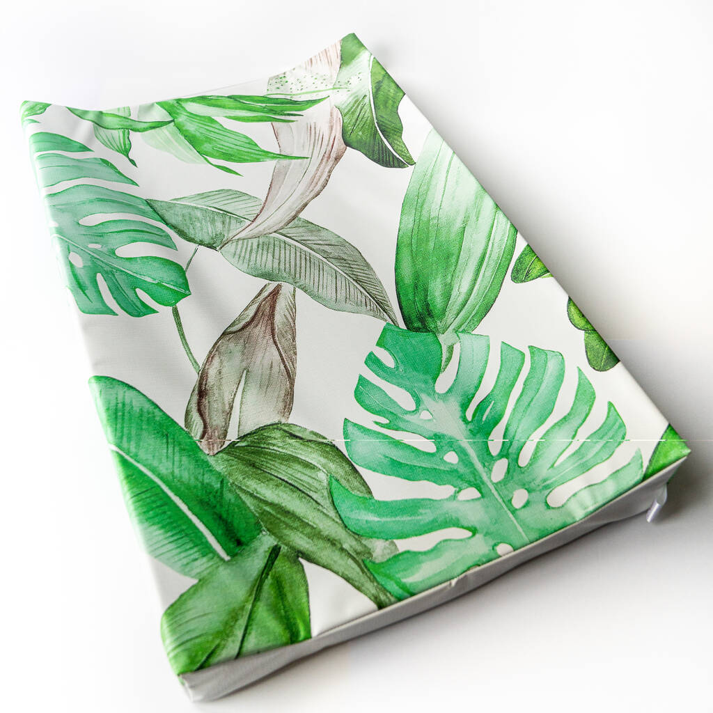 Jungle Leaves Anti Roll Wedge Baby Changing Mat By Little Dreamer ...