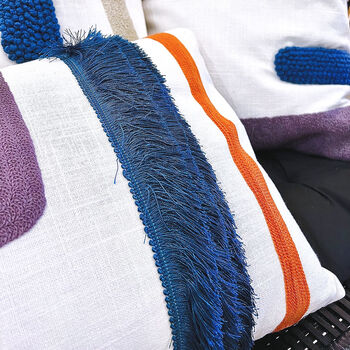 Animate Brights Applique Embroidered Oblong Cushion, 5 of 6