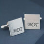 Sterling Silver Monogram Cufflinks. Personalised Wedding Cufflinks, thumbnail 3 of 12