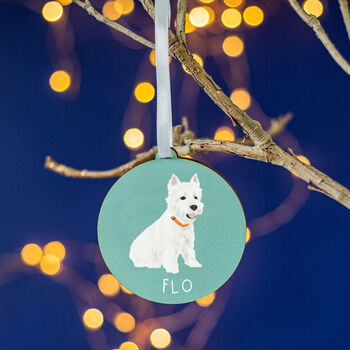 Westie Personalised Dog Christmas Tree Decoration, 3 of 6