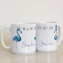 Personalised Flamingo Wedding Mugs, thumbnail 3 of 6
