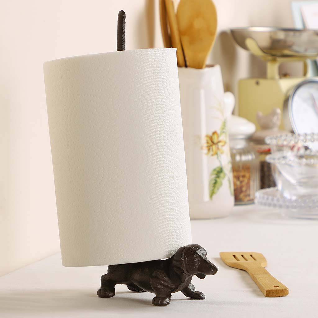 Dachshund Cast Iron Kitchen Roll Holder By Dibor