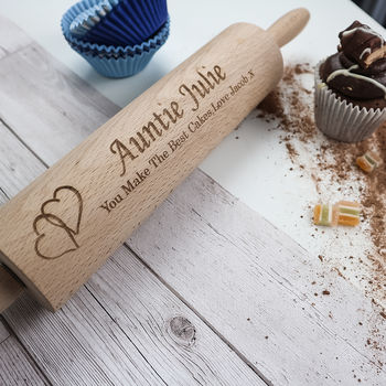 Personalised Auntie Bakes Rolling Pin, 2 of 2