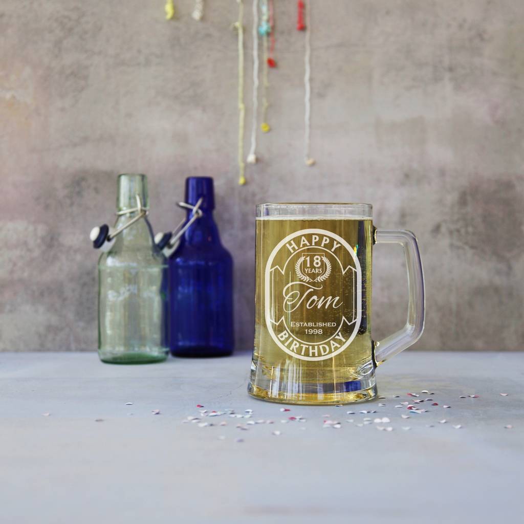 Personalised Happy Birthday One Pint Stein Tankard By The Glass Yard 5135