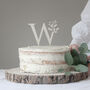 Personalised Initial Floral Wooden Cake Topper, thumbnail 3 of 5