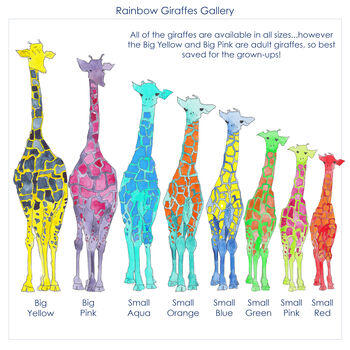 Personalised Rainbow Giraffe Family Coaster Set, 3 of 3