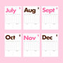 2026 Pink Burgundy Minimal Calendar, thumbnail 2 of 2