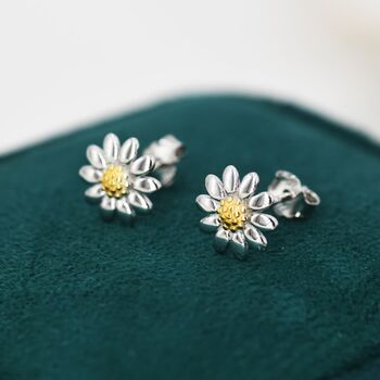Sweet Daisy Flower Stud Earrings In Sterling Silver, 2 of 12