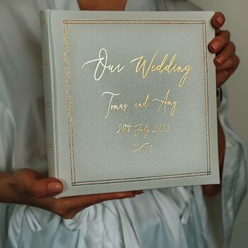 Personalised Wedding Album White Leather, 6 of 7