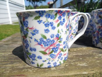 Set Of Six China Palace Mugs In Forget Me Knot Chintz Design, 6 of 8