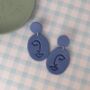 Abstract Face Polymer Clay Earrings, thumbnail 1 of 3