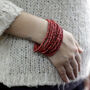Multi Bead Bangle Wooden Clasp Assorted Colours, thumbnail 5 of 6