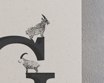 G Is For Goat, Alphabet Card, 2 of 3