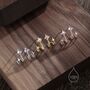 Double Star Stud Earrings In Sterling Silver, thumbnail 6 of 10