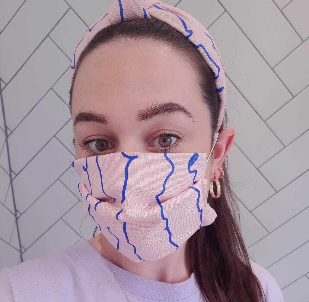 Handmade Pleated Reusable Patterned Face Mask Covering By Anna Spurling