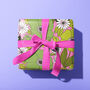 Pink And Green Vintage Floral Pattern Wrapping Paper, thumbnail 3 of 6