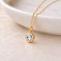 Personalised Gold Plated Sterling Silver April Birthstone Cubic Zirconia Pendant Necklace, thumbnail 2 of 10