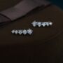 Cz Crystal Crawler Earrings In Sterling Silver, thumbnail 4 of 12