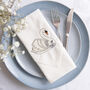 Set Of Two Embroidered Swan Napkins, thumbnail 1 of 9