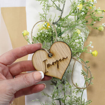 Personalised Wooden Heart Name Setting, 2 of 11