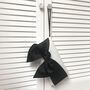 Ivory And Black Satin Bow Bridal Clutch Handbag Hope, thumbnail 2 of 7