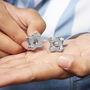 Mens Bike Chain Silver Cufflinks, thumbnail 2 of 5