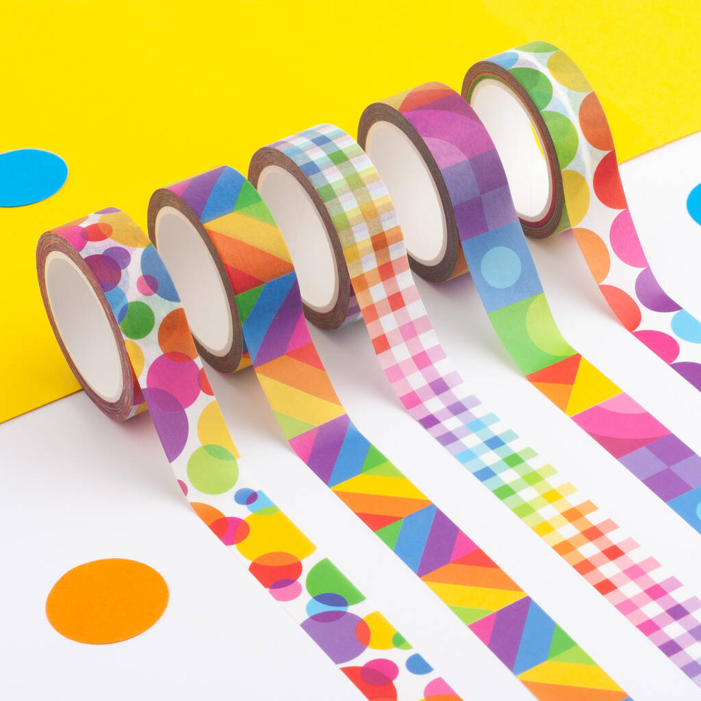 Colourful Rainbow Washi Tape Set, 1 of 9
