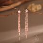 Sterling Silver Delicate Starburst Dangle Drop Stud Earrings, thumbnail 4 of 12