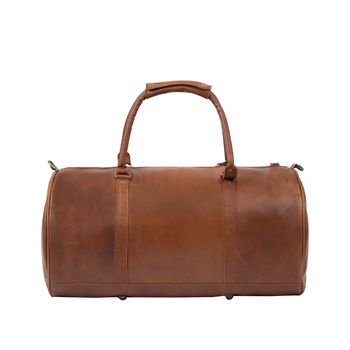 Personalised Leather Classic Duffle Weekend Bag, 7 of 12