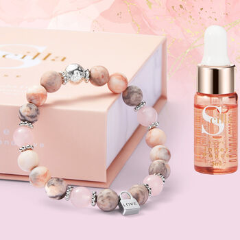 Rose Quartz Charm Bracelet With Aroma Oil, 7 of 10