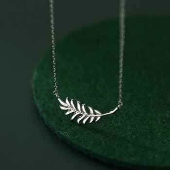 Sterling Silver Feather Pendant Necklace, 2 of 4