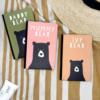 Personalised Bear Family Individual Passport Holder Or Set, 5 of 5