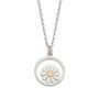 Little Daisy And Circle Pendant In Silver And 18ct Gold, thumbnail 1 of 6