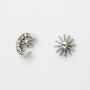 Asymmetrical Crystal Moon And Star Stud Earrings, thumbnail 7 of 7