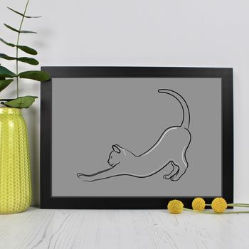 Stretching Cat Line Drawing Print, 2 of 10
