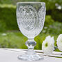 Fleur De Lys Crystal Clear Embossed Wine Glass, thumbnail 1 of 5