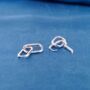 Silver Double Link Earrings, Paperclip Drop Hoop Earrings, thumbnail 2 of 8