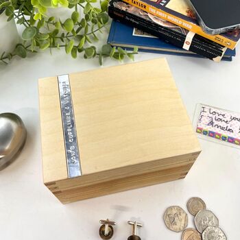 Personalised Wooden Cufflink And Watch Box, 4 of 11