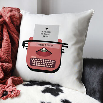 Personalised Retro Typewriter Message Cushion, 2 of 5