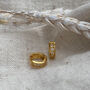 Sustainable 18 K Gold Vermeil Plated Moonstone Hoops, thumbnail 1 of 2