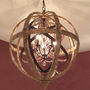 Wooden Orb Chandelier Metal Orb Detail And Crystal, thumbnail 2 of 3