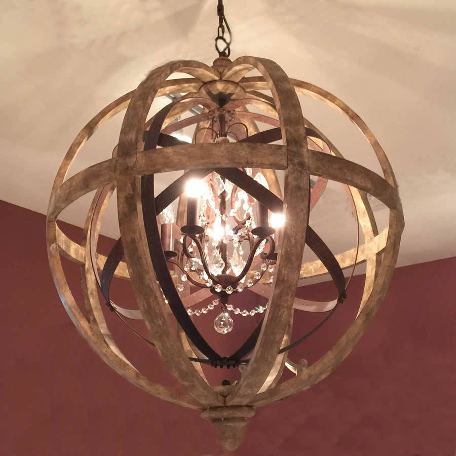 Wood chandelier