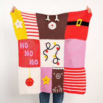 Christmas Patchwork Blanket Crochet Kit, 4 of 12
